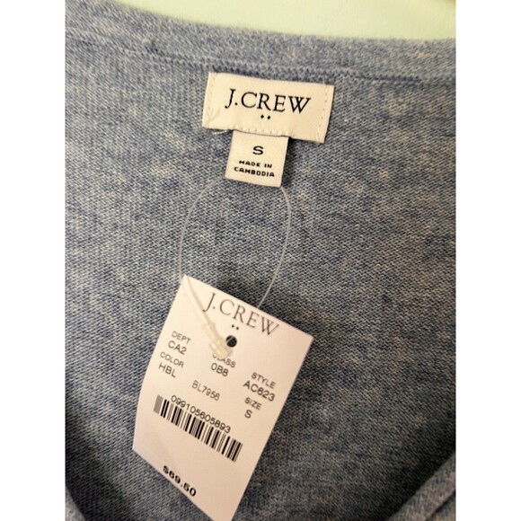 New J Crew Factory S Sweater Blue Cotton Blend V Neck Size S - Picture 2 of 6